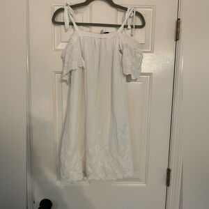 BLUE RAIN WHITE TIE STRAP LACE MINI DRESS - Size XS SKU:262